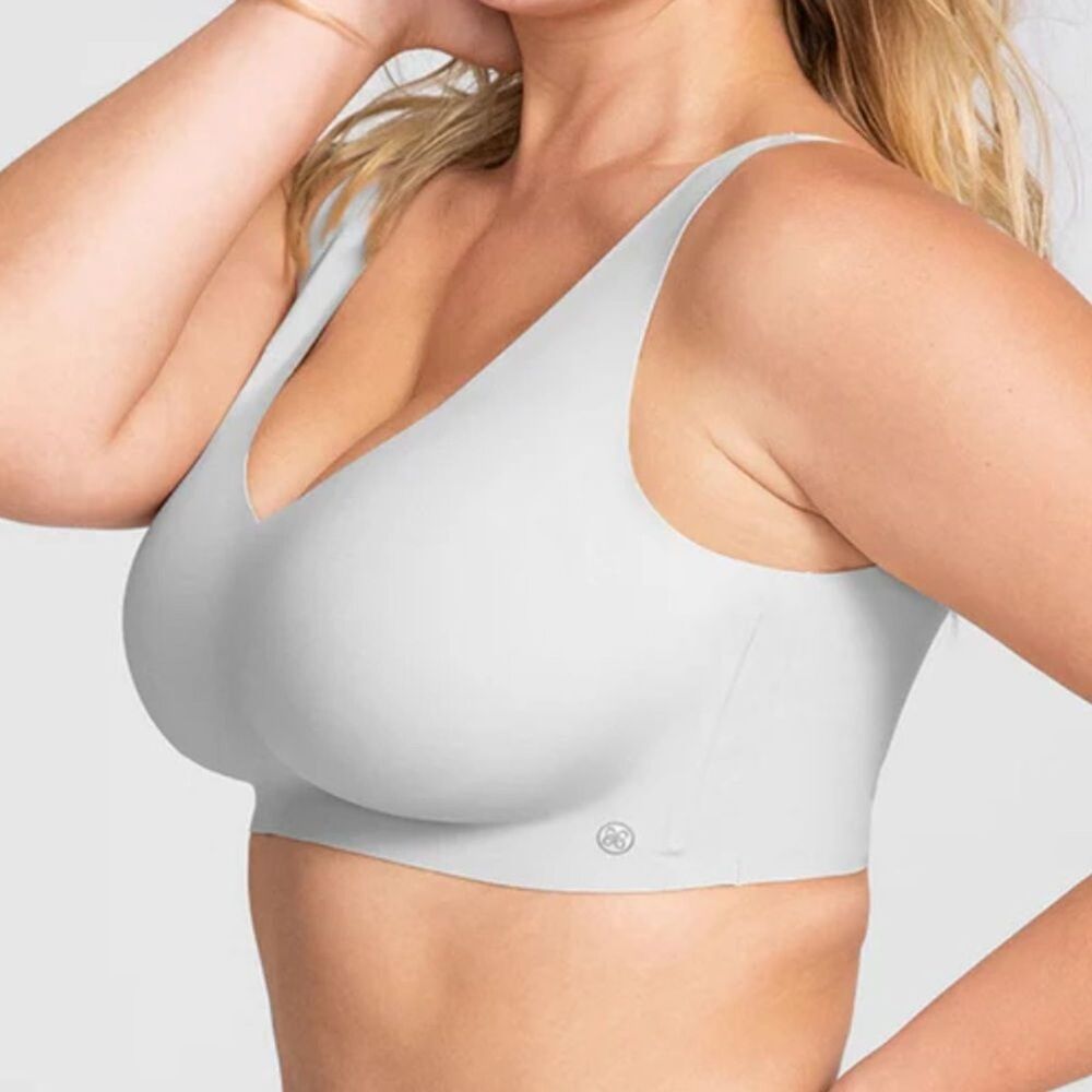 Honeylove V Neck Original Bra Size 1X Moondust Gray LWBR0101